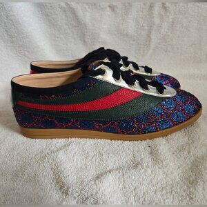 NIB Gucci Metallic Lurex GG Web Falacer Sneakers